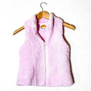 C&C California | Faux fur fluffy pink vest size 12